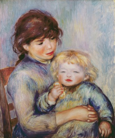 出産、またはビスケットを持つ子供、1887 作： Pierre Auguste Renoir